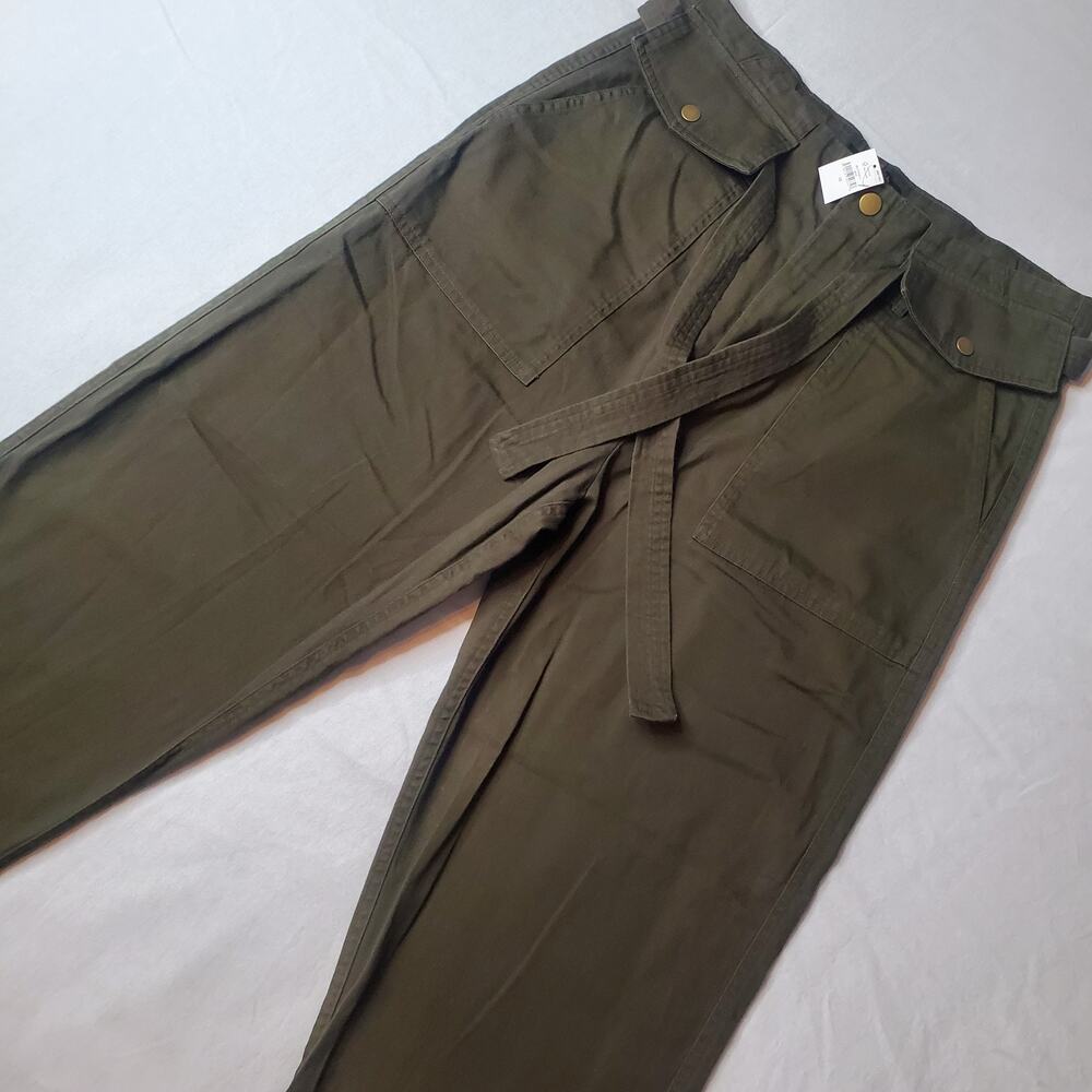 Banana Republic Womens Size 12 NWT Utility Ankle Pants Tie-Waist Green 851773